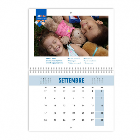 Calendario A3 fogli 12+2 doppia pagina