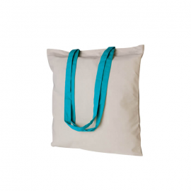Borsa shoppers in cotone 130gr manici colorati