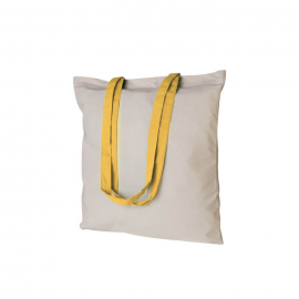 Borsa shoppers in cotone 130gr manici colorati