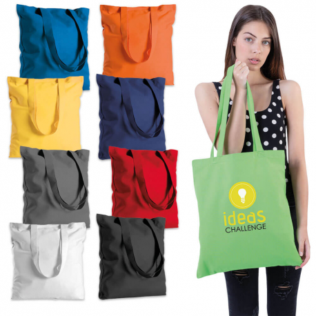 Borsa shoppers in cotone colorato 130gr