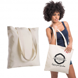Borsa shoppers in cotone ecrù 220gr