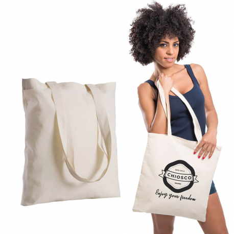 Borsa shoppers in cotone ecrù 220gr