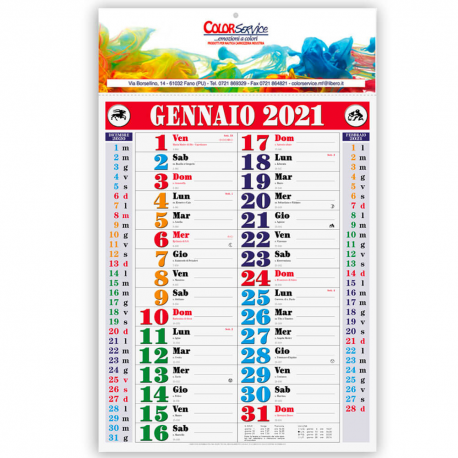 Calendario Olandese multicolor Calendario Olandese multicolor